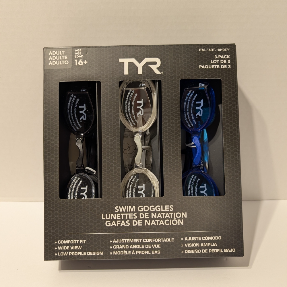 TYR Swim Goggles 3-Pack BNIB brand New In Box